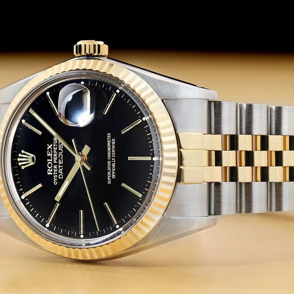 Rolex Men's 36mm Two Tone Black Watch! Mint!!
